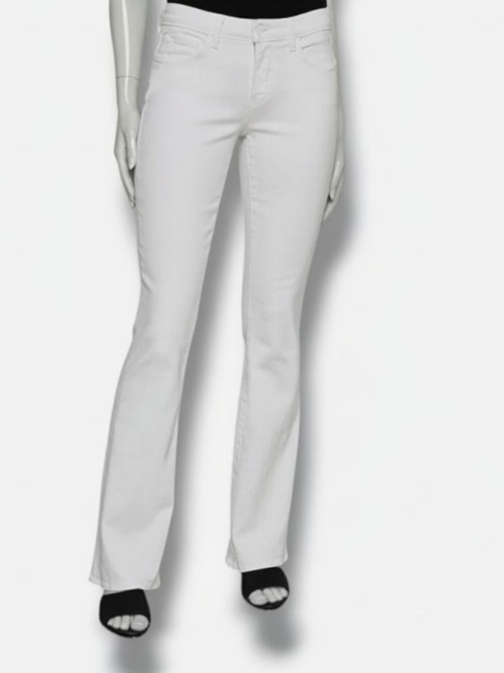 L'agence Women's White Clara Low-Rise Bootcut Jeans Pants Size 31